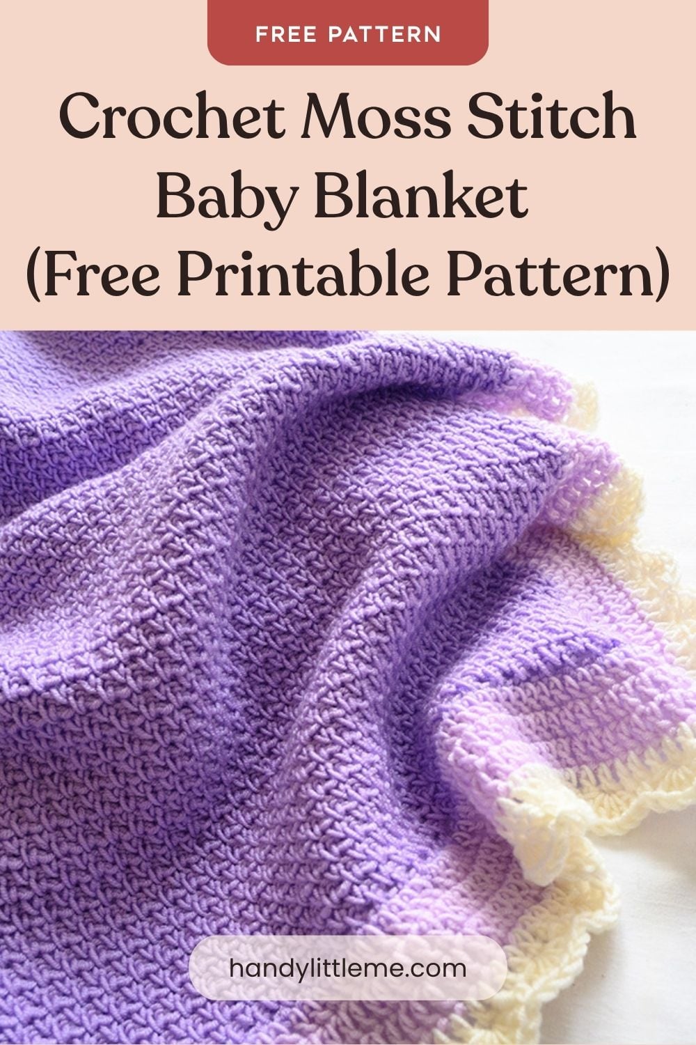 Crochet moss stitch baby blanket free printable