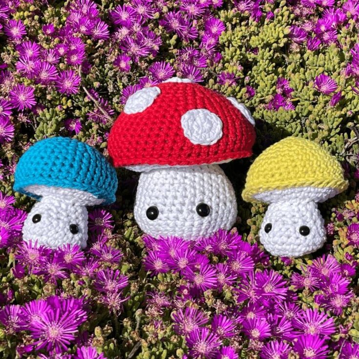 Cute Mushroom Plushies Free Crochet Pattern by Noble Knits