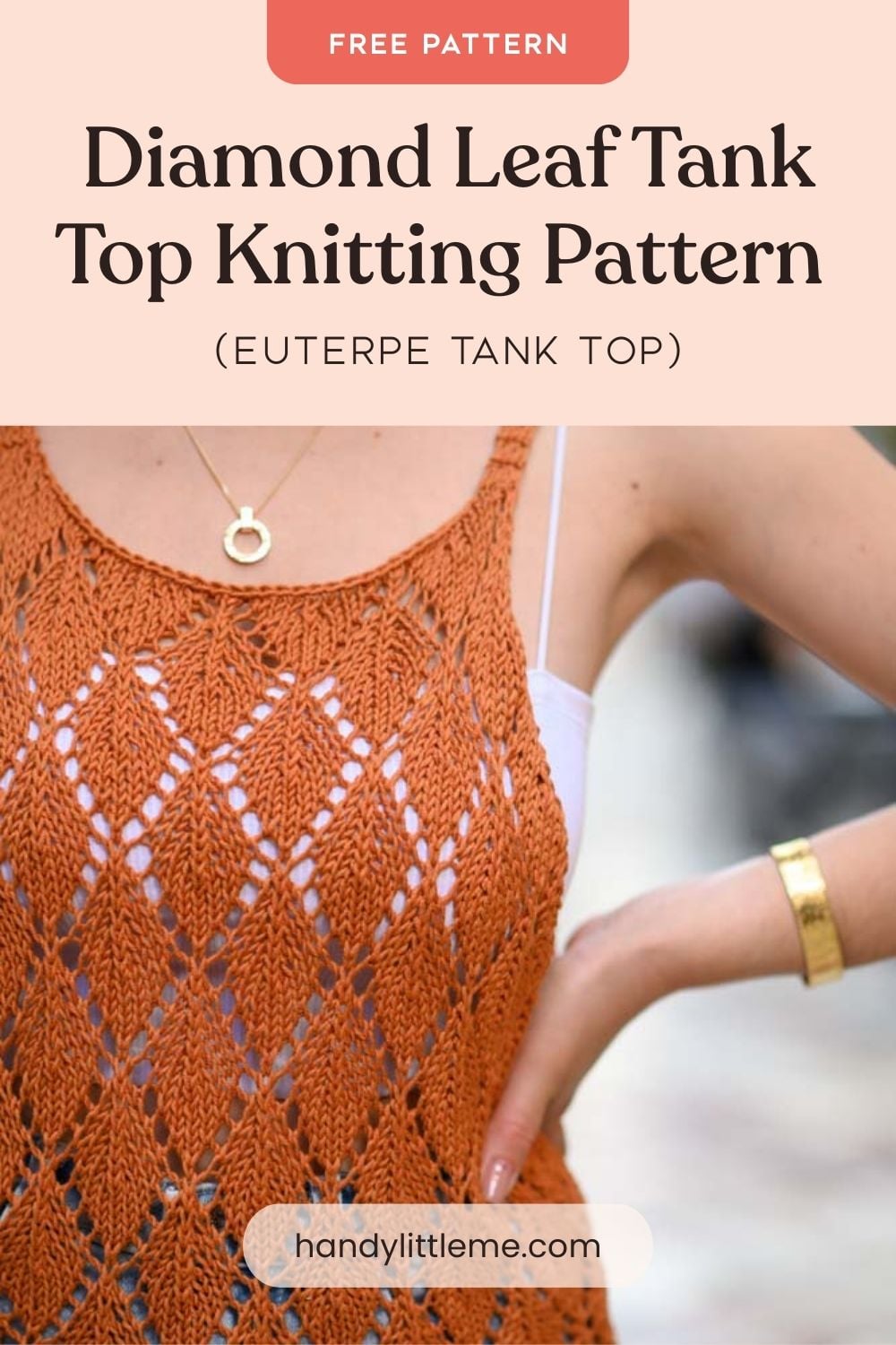 Diamond Leaf Tank Top Knitting Pattern