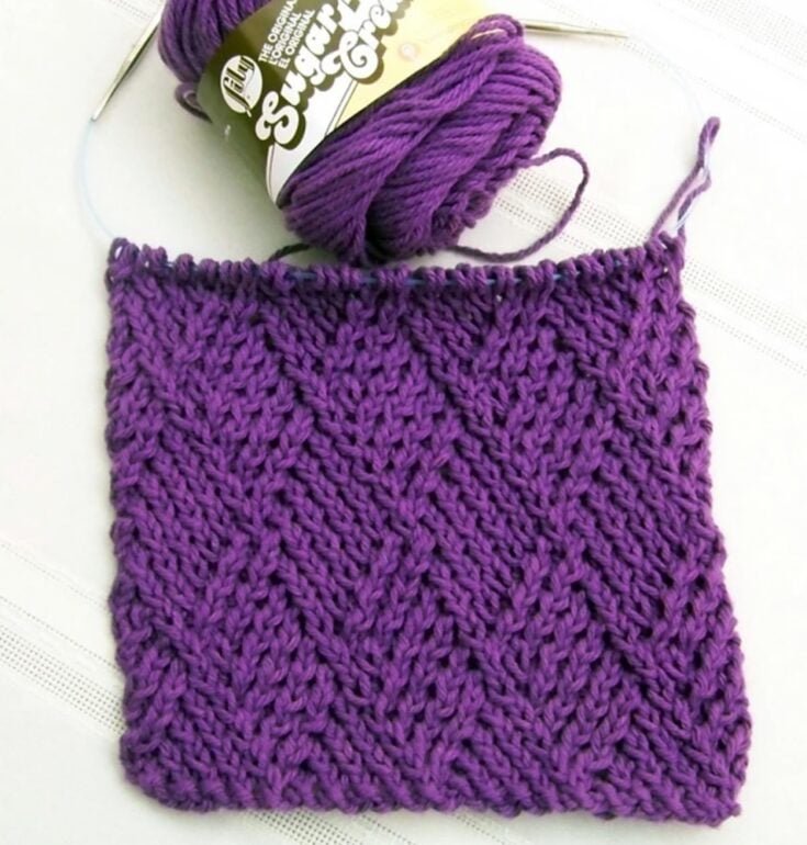 Dishcloth ~ Twist Stitch Diamonds by Joan Laws