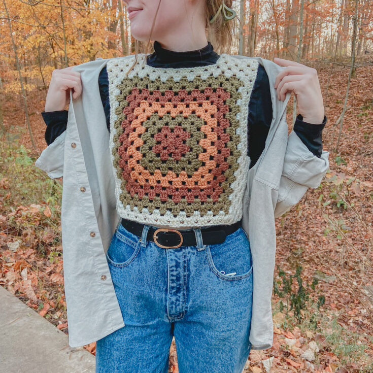 Image for Easy 70’s Crochet Granny Square Vest – Free Pattern + Video Tutorial