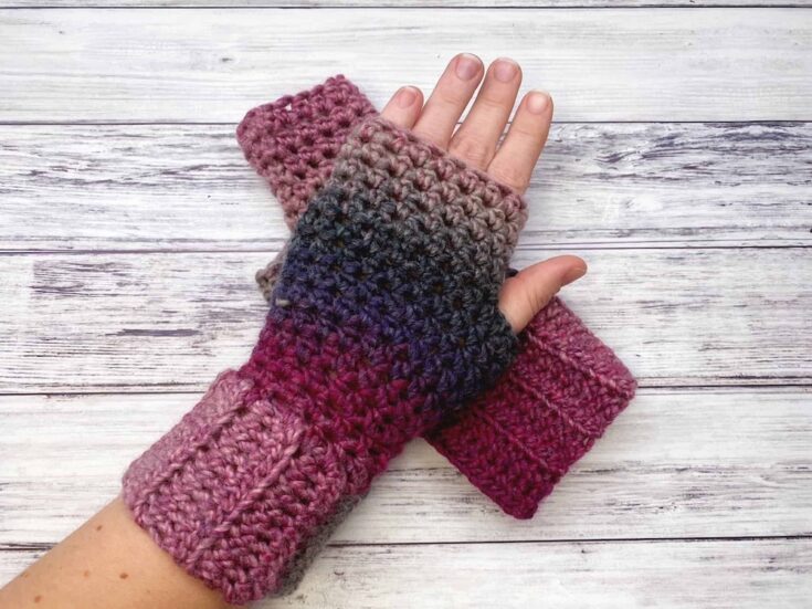 Easy Crochet Fingerless Gloves (Free Pattern) by Love Life Yarn