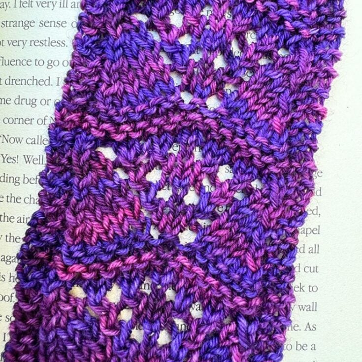 Enchanted knitted bookmark feat image