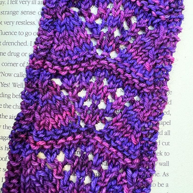 Enchanted knitted bookmark feat image