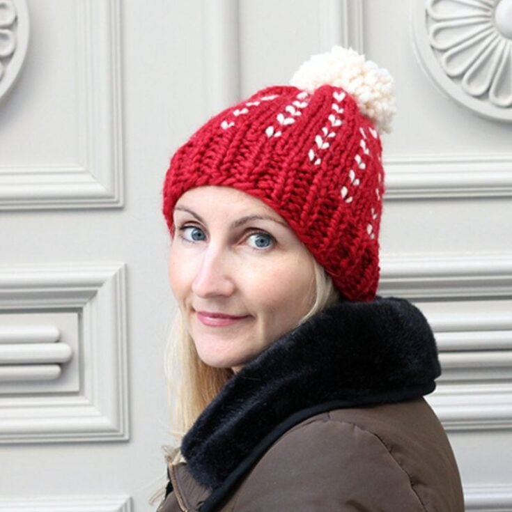 Fair Isle Hat Free Knitting Pattern feat image