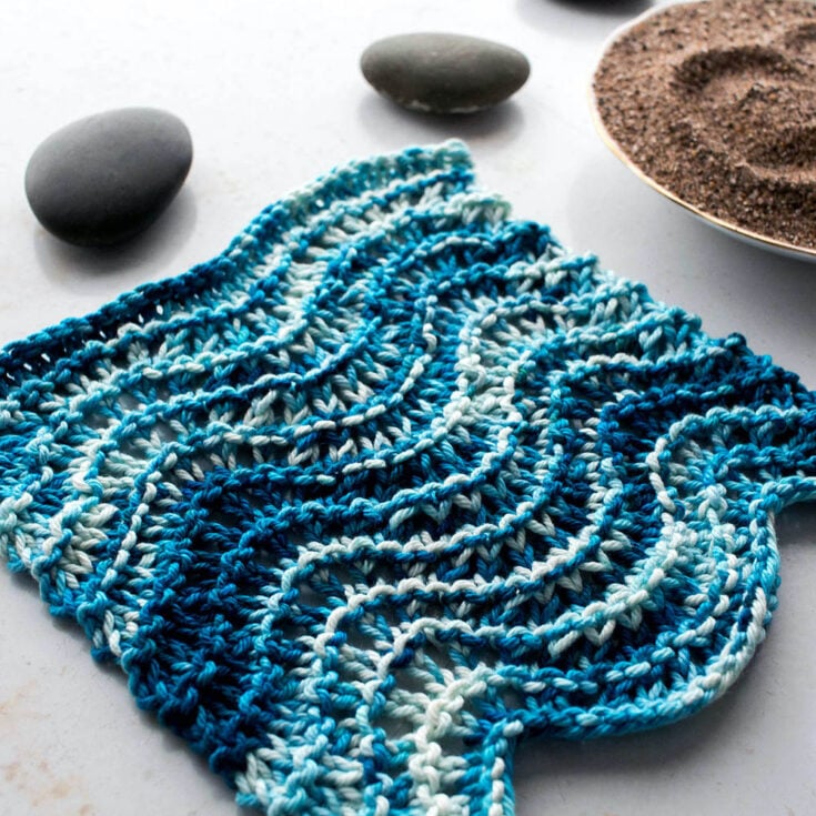 Fan & Feather Lace Dishcloth Knitting Pattern by Broome Fields