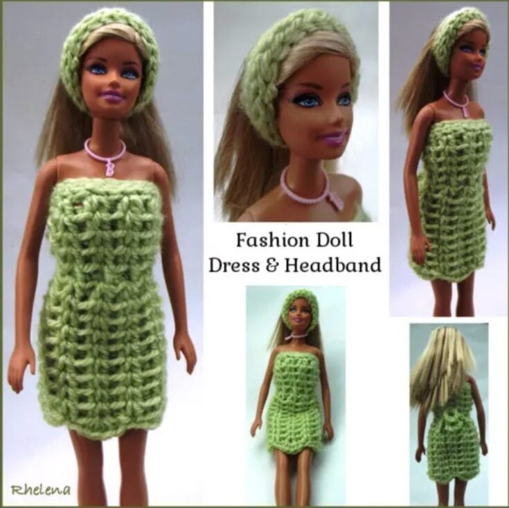 Image for Fashion Doll Dress and Headband by Crochet 'n Crafts