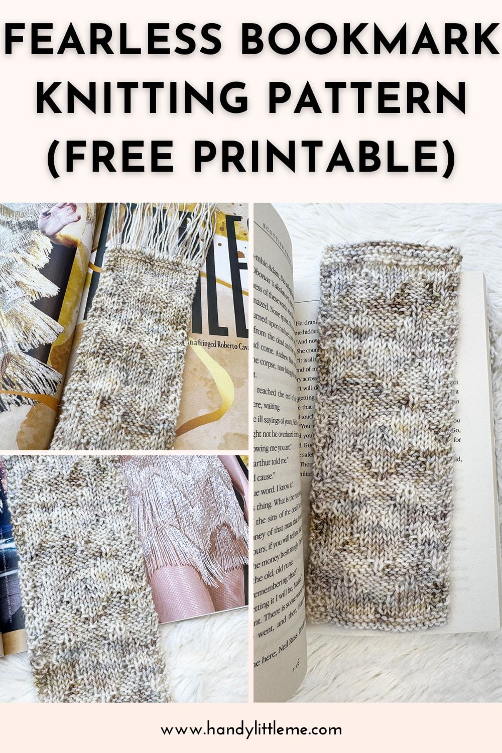 Fearless Bookmark Knitting Pattern Free Printable