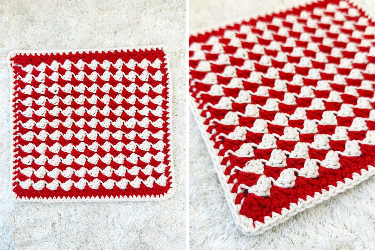 Finished blanket stitch dishcloth