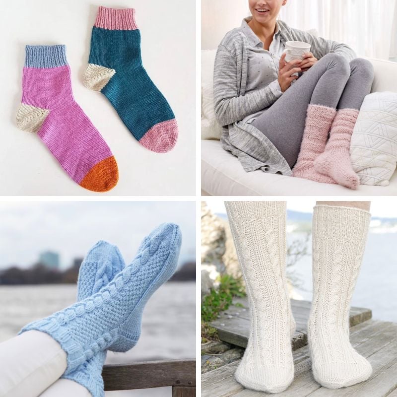Free Bed Socks Knitting Patterns feat image