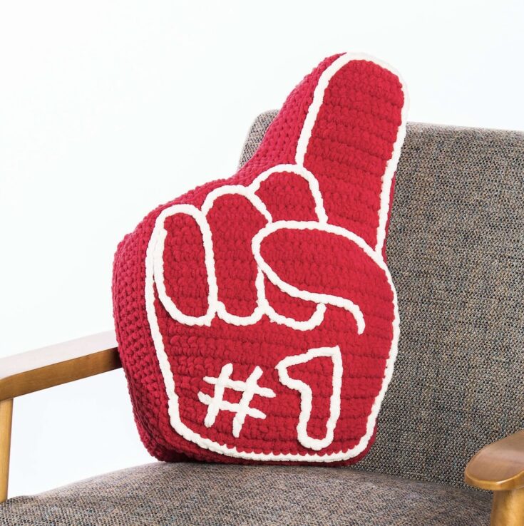 Free Bernat #1 Fan Crochet Pillow Pattern by Yarnspirations
