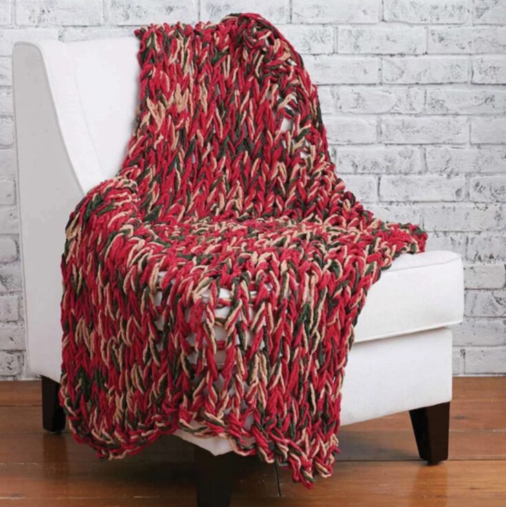 Free Bernat Arm Knit Free Bernat Arm Knit 3-Hour Holiday Blanket Pattern by Yarnspirations