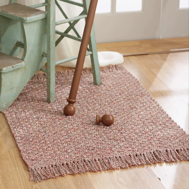 Free Bernat Knit Country Rug Pattern by Yarnspirations