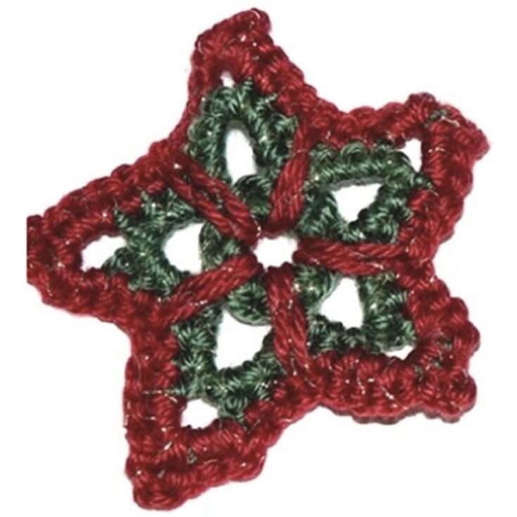 Free Caron Crochet Christmas Star Ornament Pattern by Yarnspirations