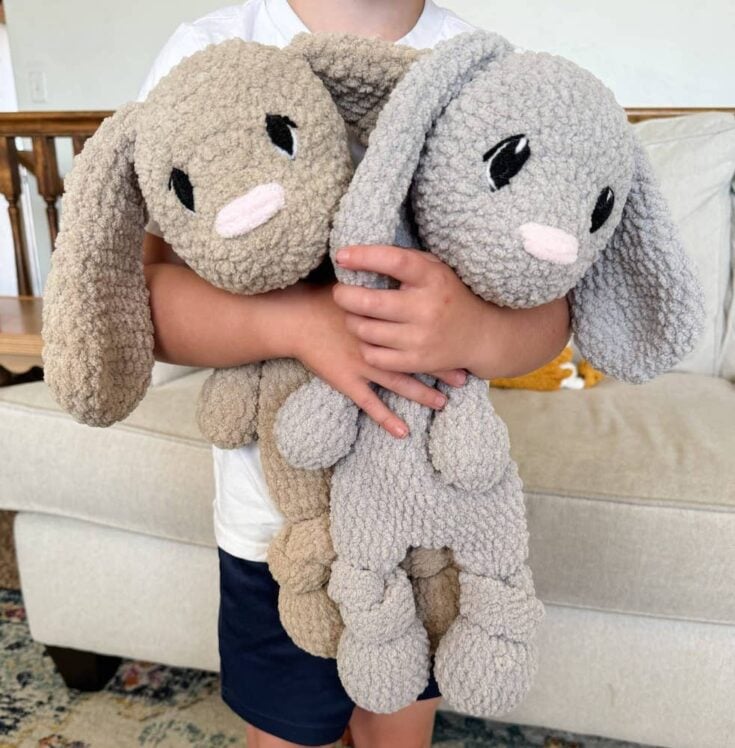 Free Crochet Bunny Snuggler Pattern by The Friendly Fox