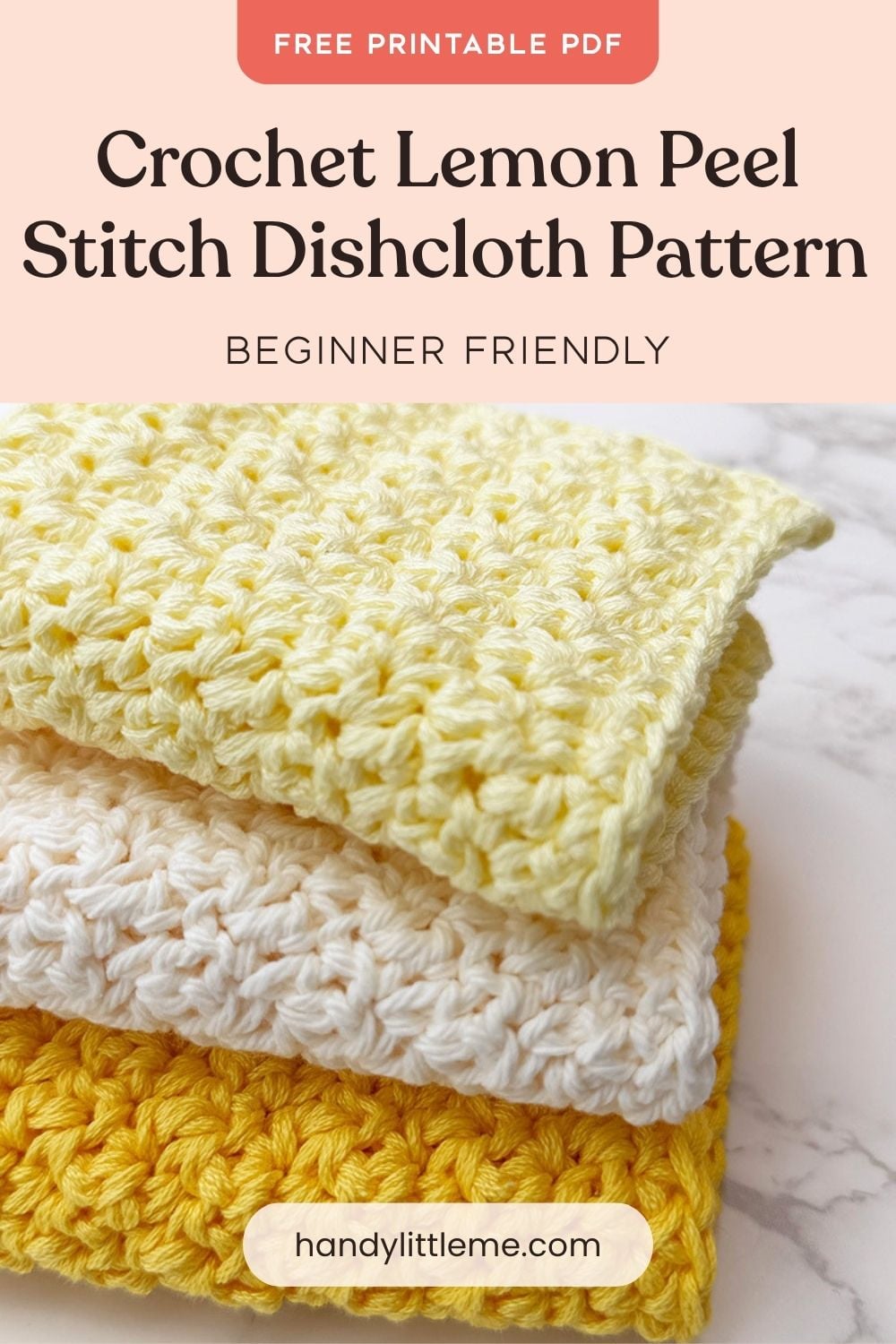 Free Crochet Lemon Peel Stitch Dishcloth Pattern