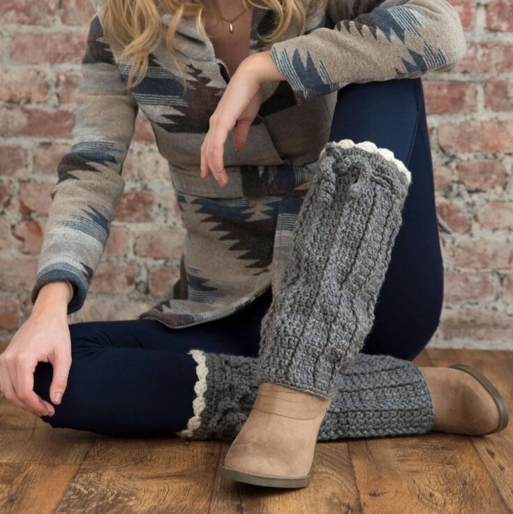 Free Red Heart Crochet Long Boot Warmers Pattern by Yarnspirations