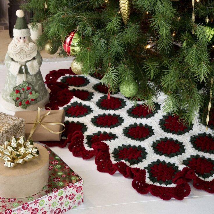 Free Red Heart Crochet Victorian Tree Skirt Pattern by Yarnspirations