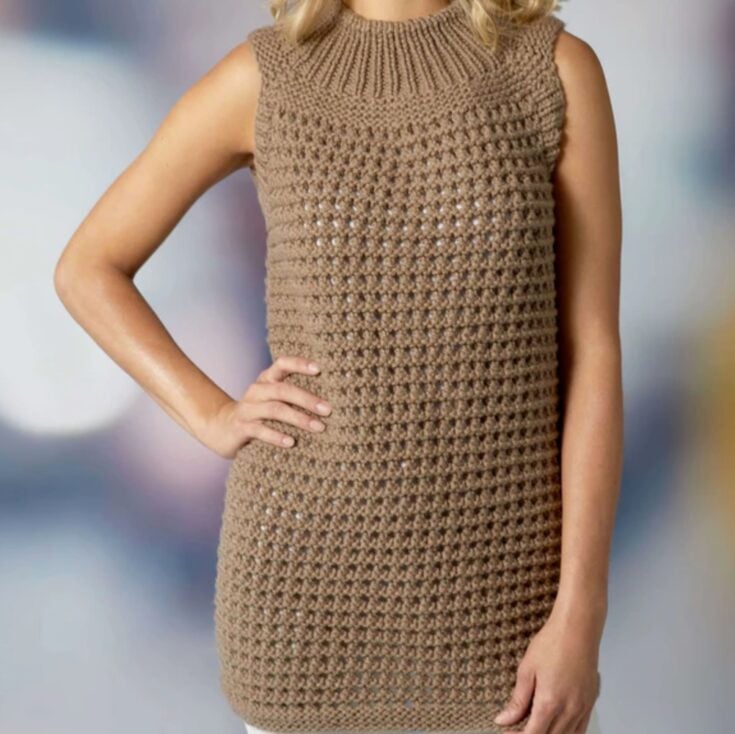 Free Red Heart Simple Sleeveless Top Knit Pattern by Yarnspirations