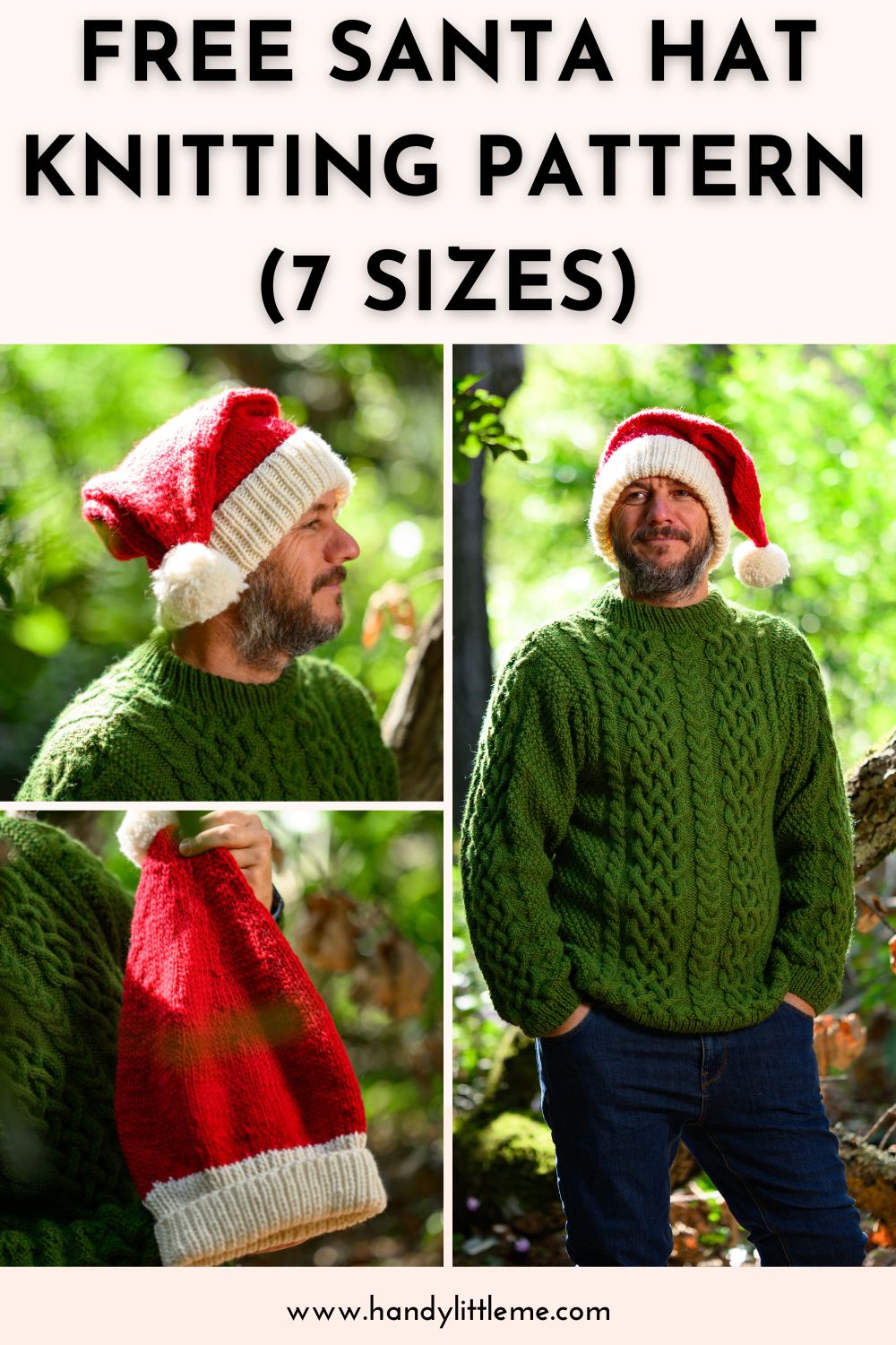 Free Santa hat knitting pattern free santa hat knitting pattern (7 sizes) - handy little me