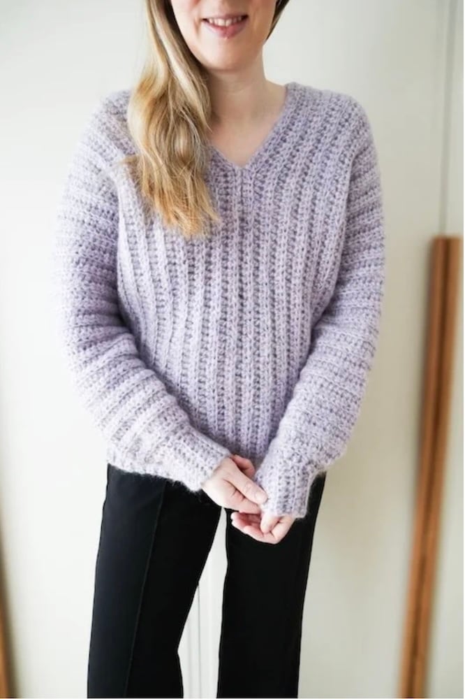 Free Sweater Crochet Pattern – October Sweater by Coffee And Crocheting