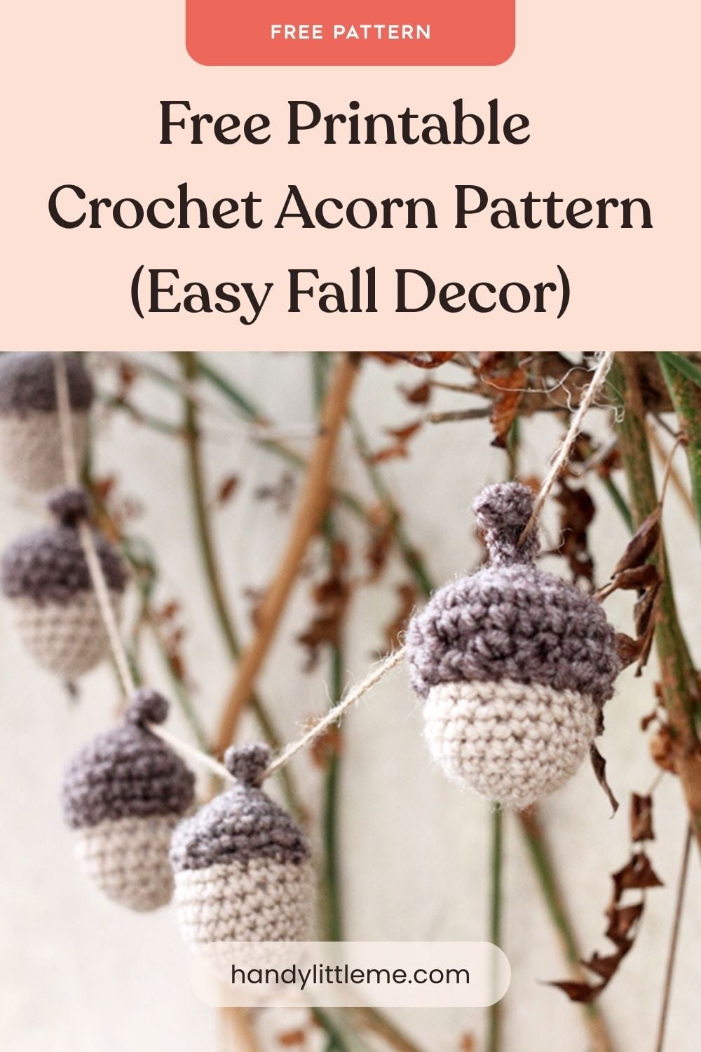 Free acorn crochet pattern