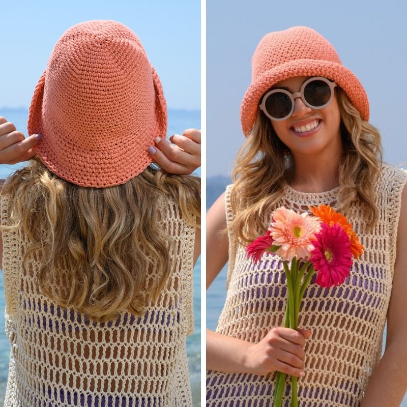 Free bucket hat crochet pattern feat image