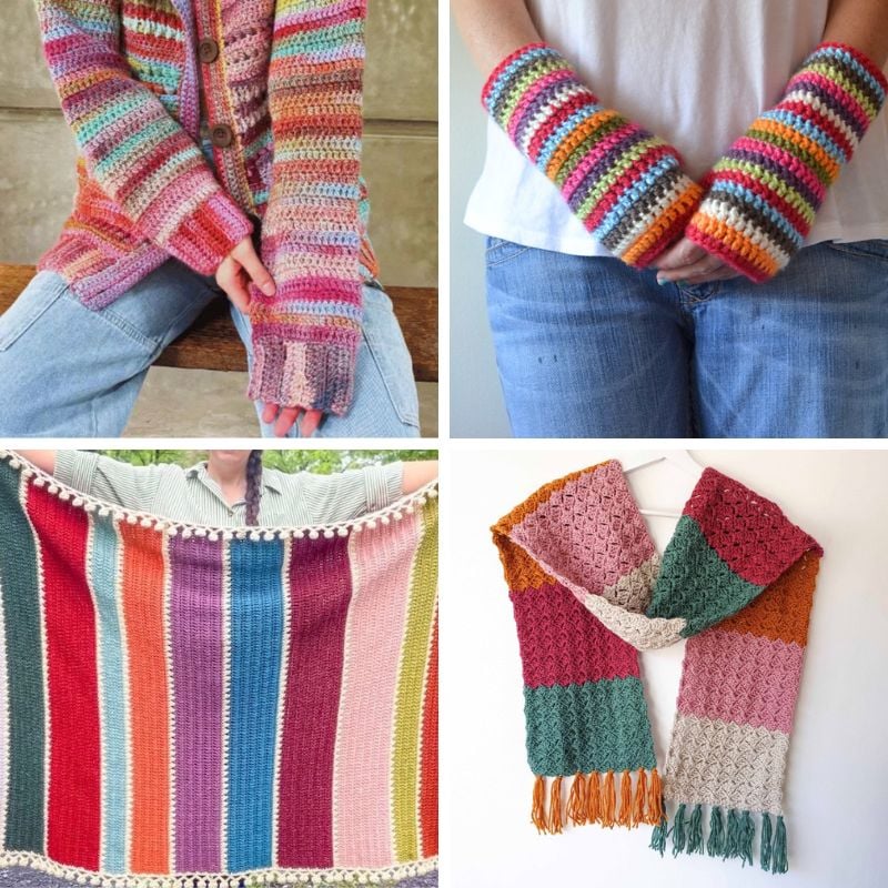 Free crochet patterns for scrap yarn feat image