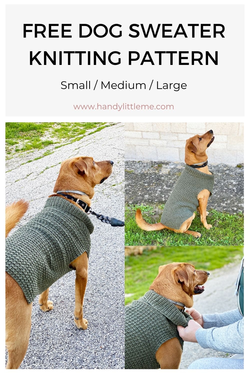 Free Dog Sweater Knitting Pattern (Straight Needles) - Handy Little Me
