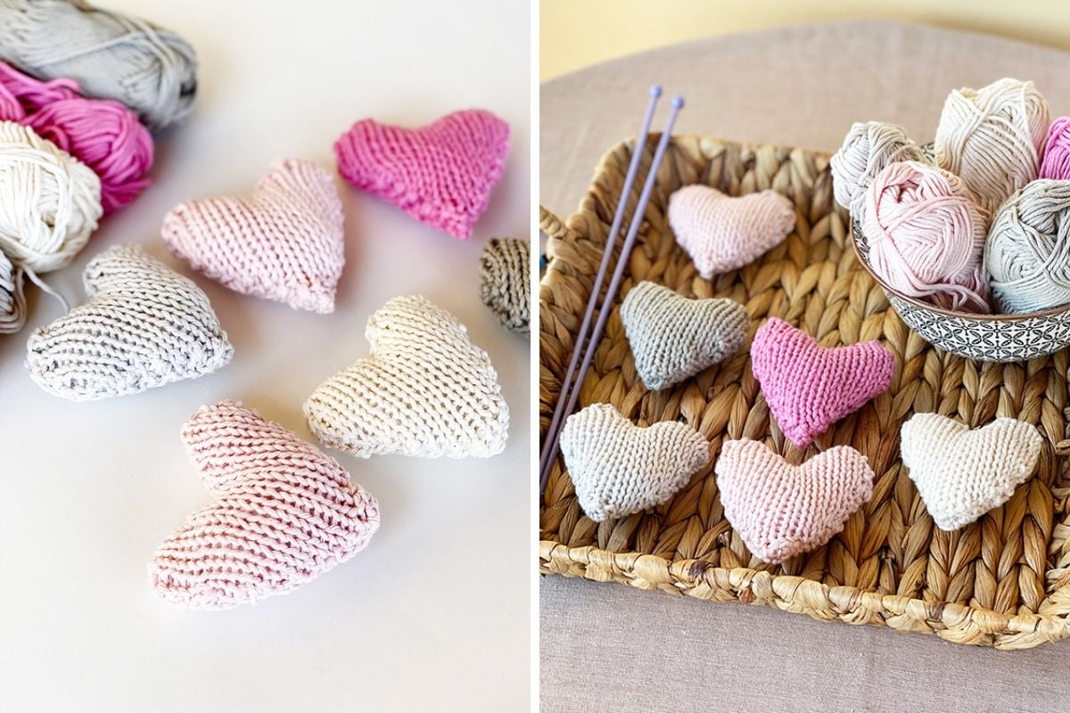 Free knitted heart pattern
