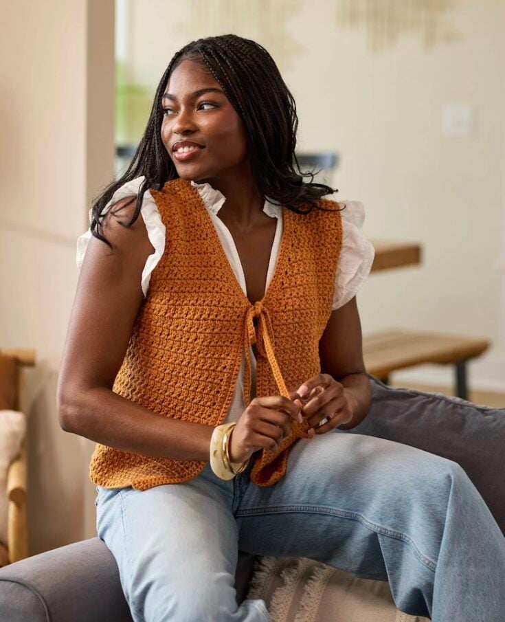 Front Tie Vest by Premier Yarns