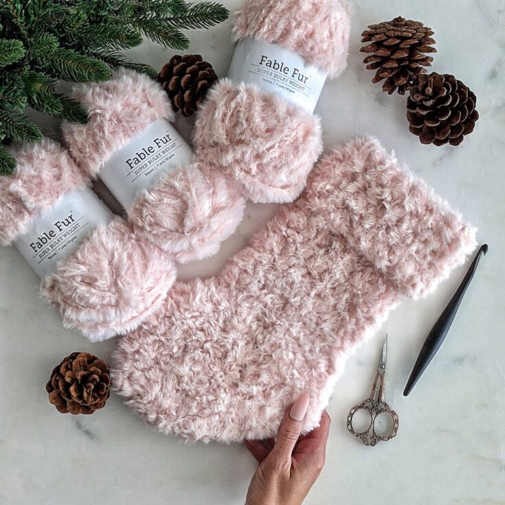 Fur Christmas Stocking by OTH Crochet Nook