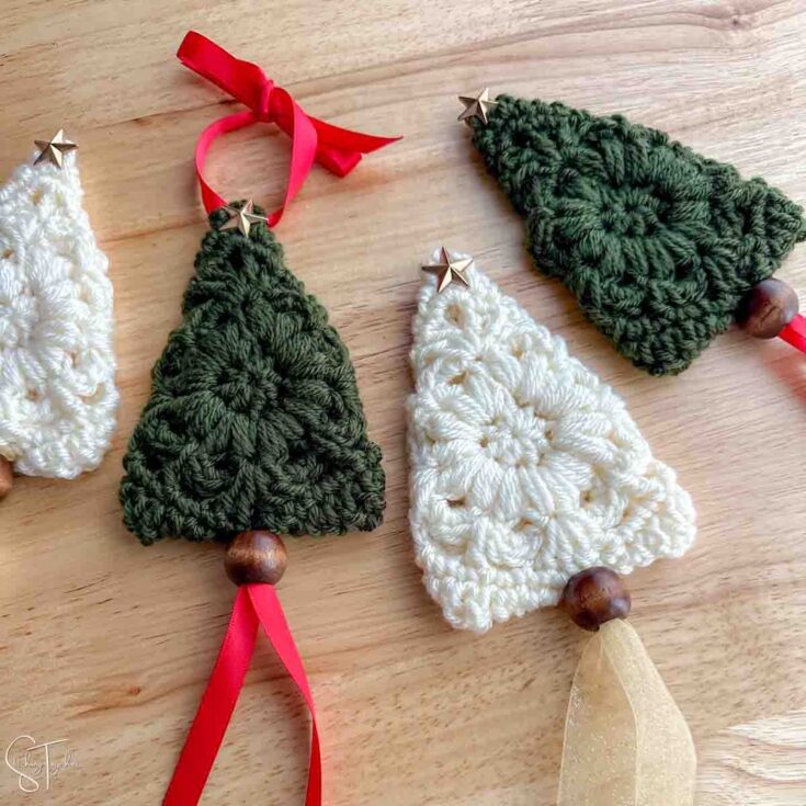 Granny Square Christmas Tree Ornament by Stitching Together