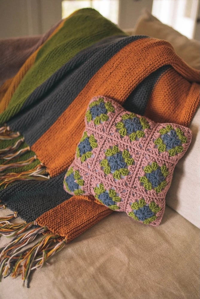 Granny Square Pillow by Lion Brand Yarns