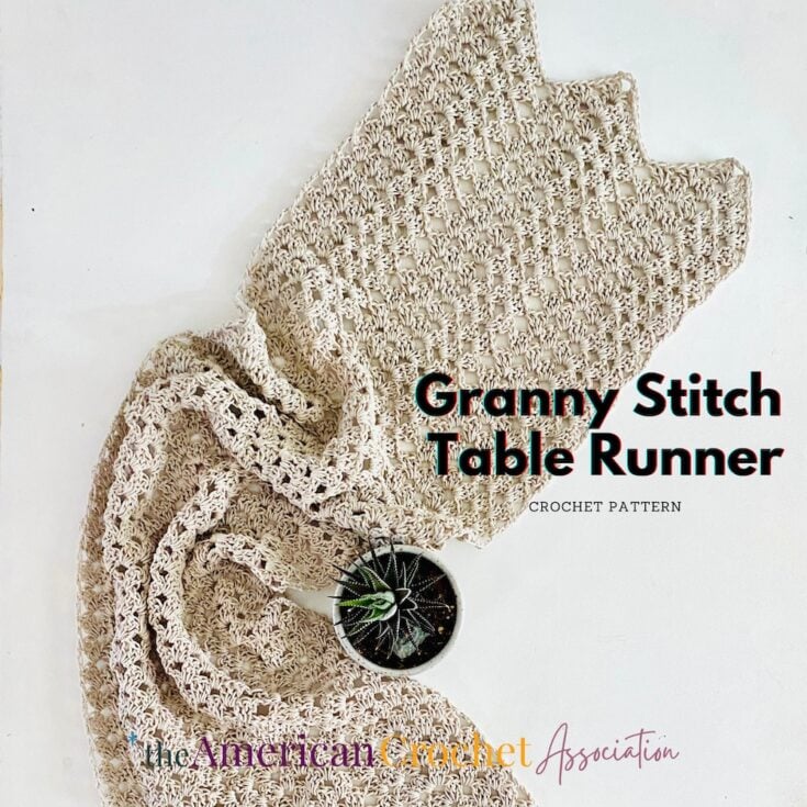 Granny Stitch Chevron Crochet Table Runner Pattern by The American Crochet Association