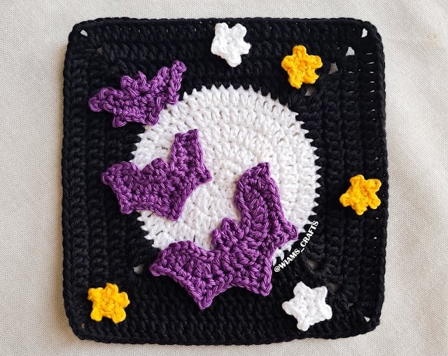 Halloween Bats Granny Square by Wiam's Crafts