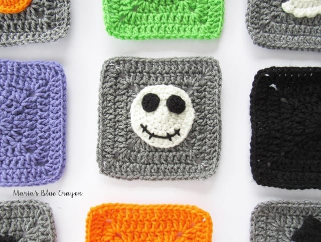 Halloween Skeleton Granny Square by Maria's Blue Crayon
