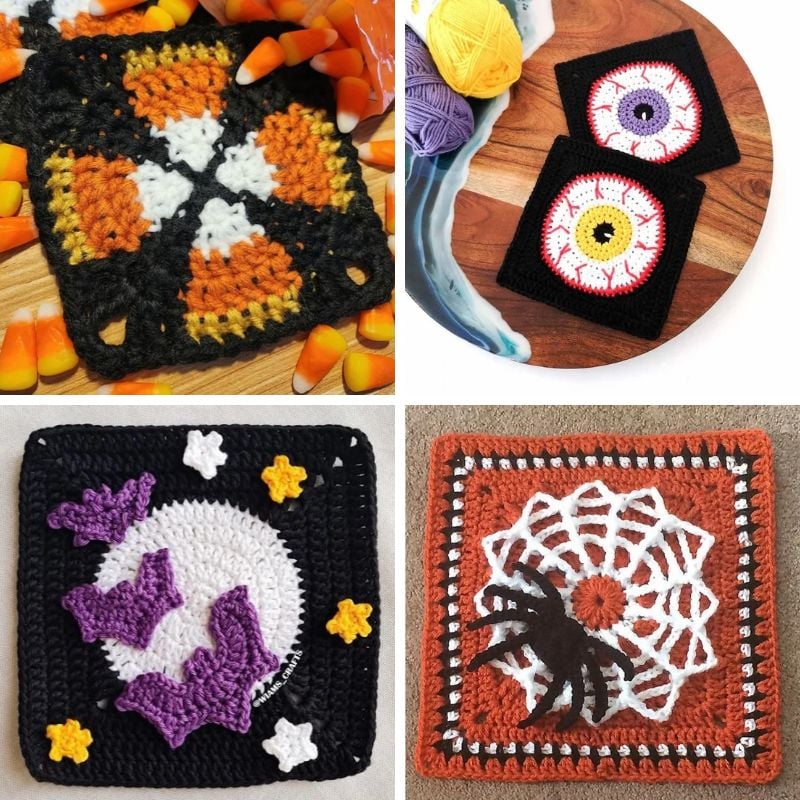 15 Free Crochet Halloween Granny Square Patterns