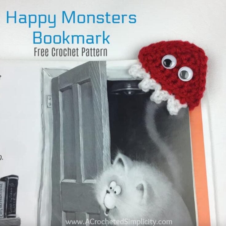 Happy Monster Crochet Bookmark by A Crocheted Simplicity