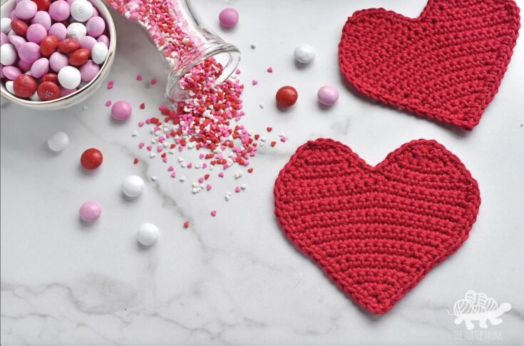 Image for Heart Coaster Crochet Pattern by The Turtle Trunk