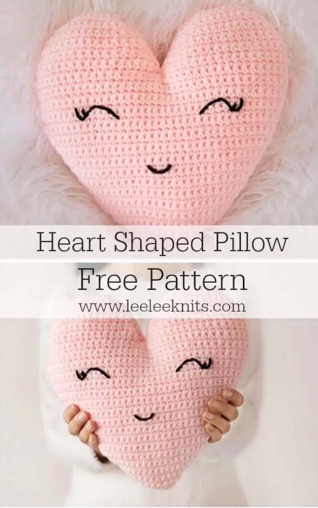 Heart Shaped Pillow Crochet Pattern by Leelee Knits