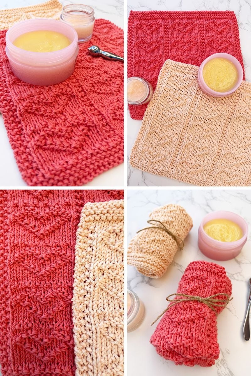 Heart washcloth knitting pattern