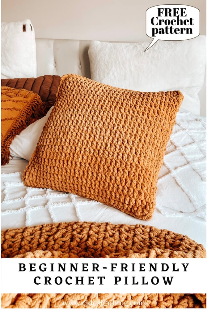 How To Crochet A Pillow by CJ Design Blog