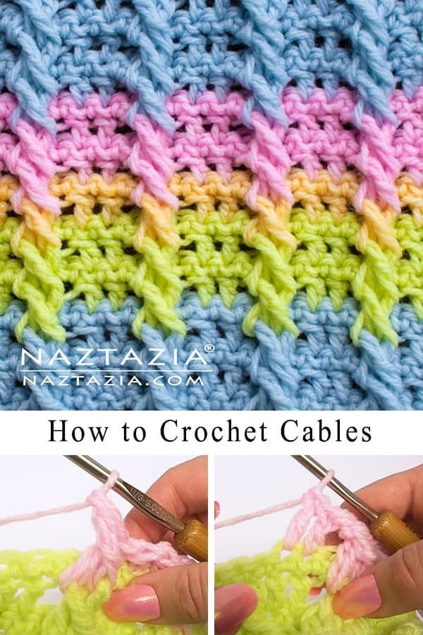 How To Crochet Cable Stitch And Crochet Braids by Naztazia