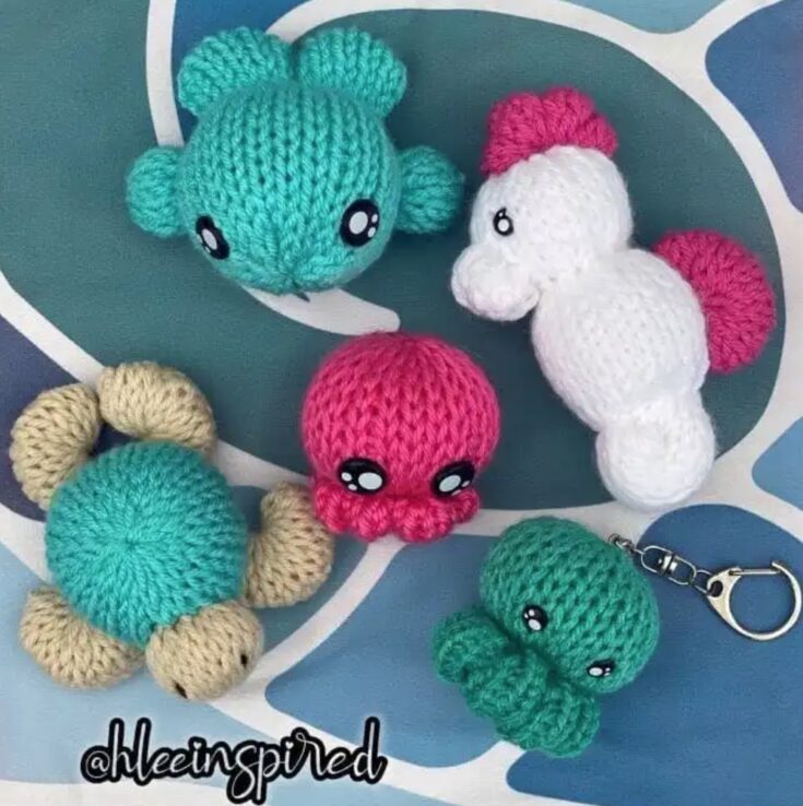 How To Knit Sea Animals - Free Knitting Machine Pattern by A Crafty Concept