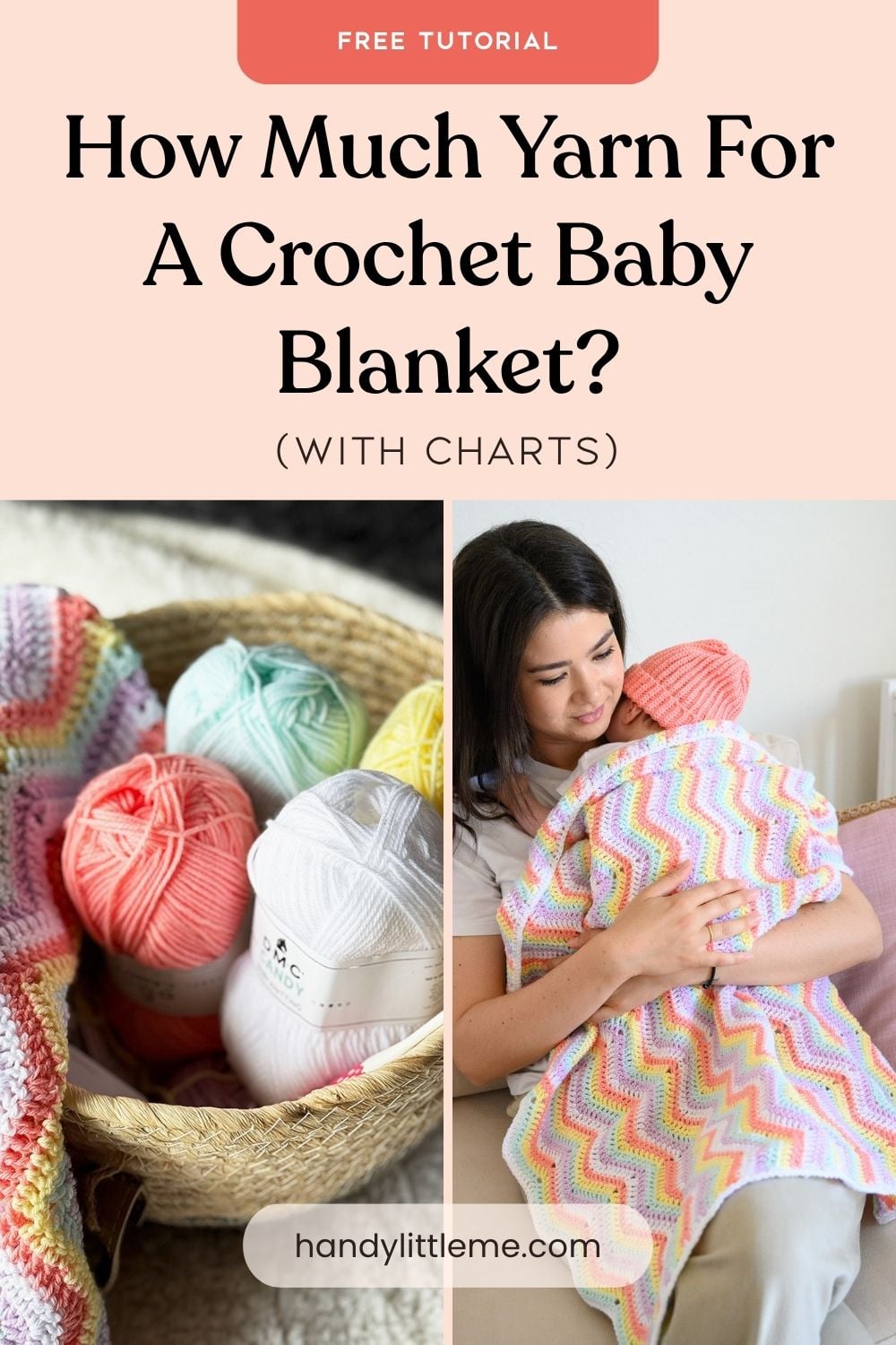 How much yarn to crochet a baby blanket and chart