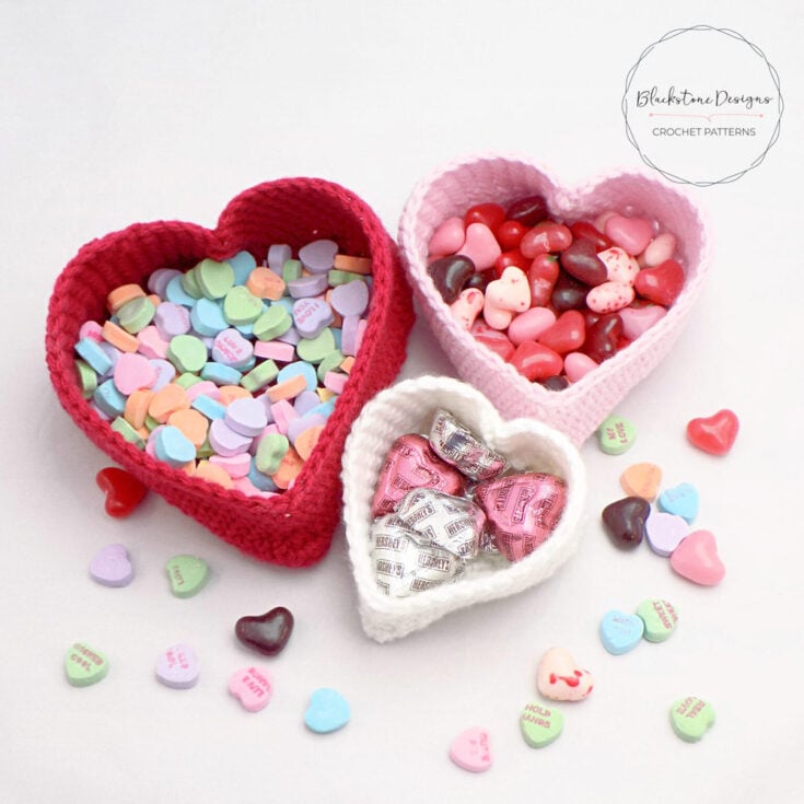 How to Crochet Heart Nesting Baskets – Free Pattern by Blackstone Designs