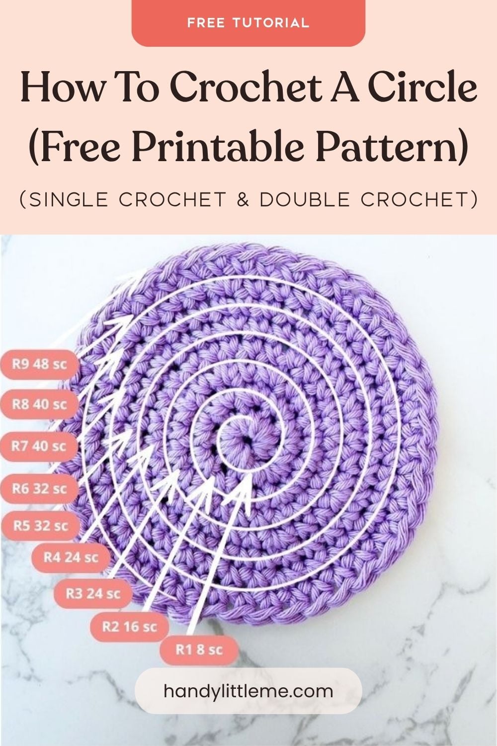 How to crochet a circle - free printable