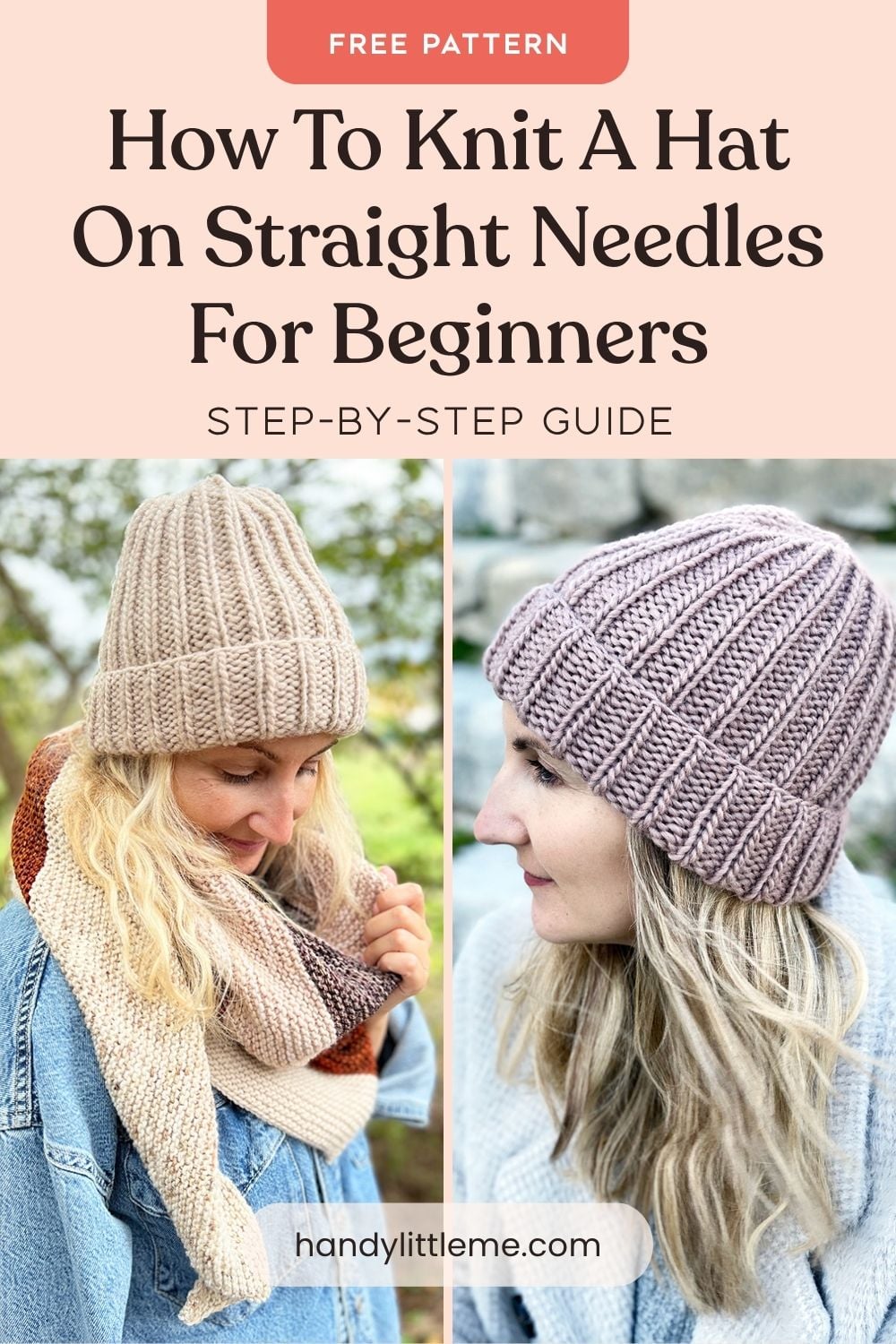 How to knit a hat on straight needles