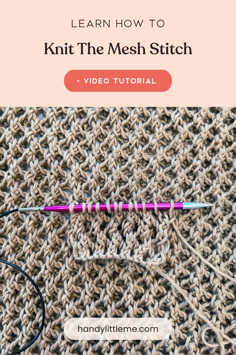 How to knit the mesh stitch